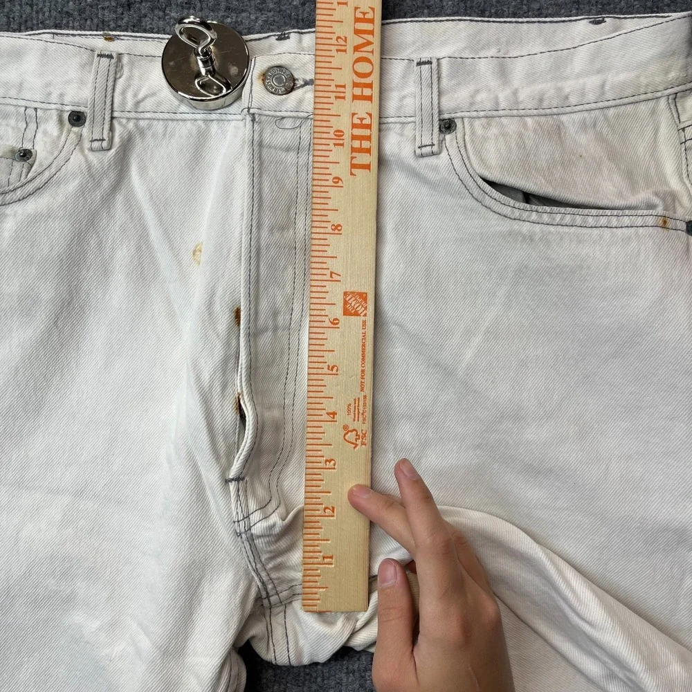 VTG Levi's 501 0657 Jeans Men's White Denim Classic Button Fly 37X29.5 - Flaws